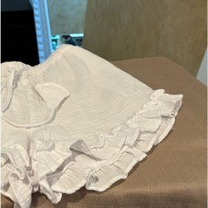 White cotton shorts with drawstring size medium